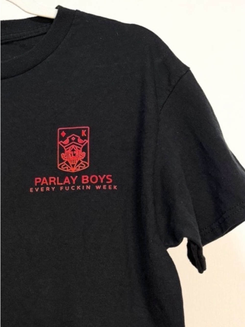 Parlay Boys Men’s custom black tee Medium